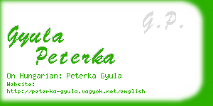 gyula peterka business card